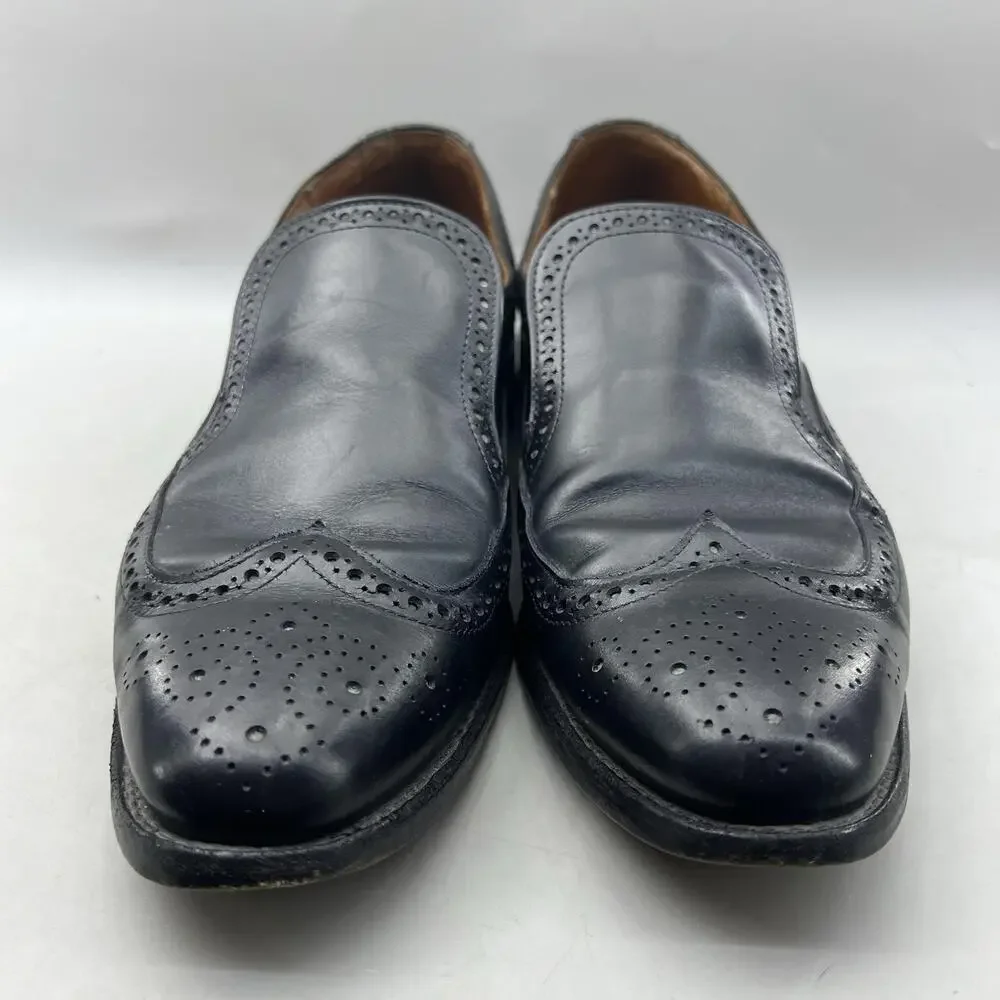 Allen Edmonds Sapienza Wingtip Loafers Men Size 10 D Black Leather Brogue Shoes